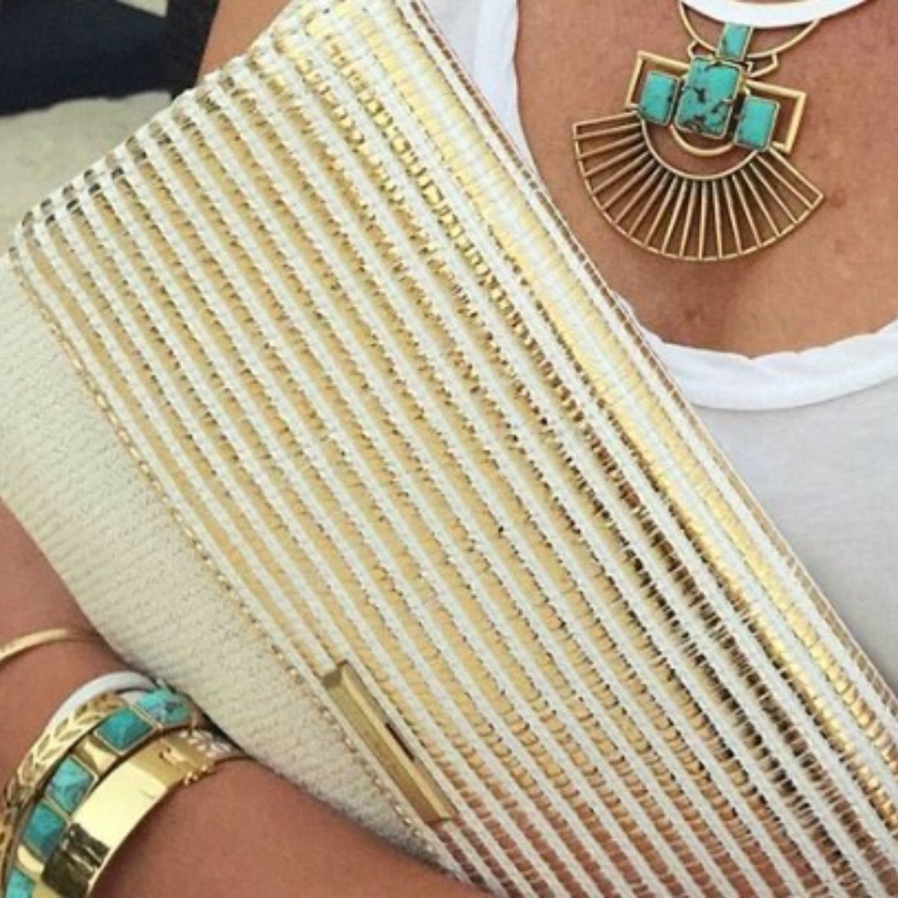 Stella & Dot City Slim Clutch - GOLD